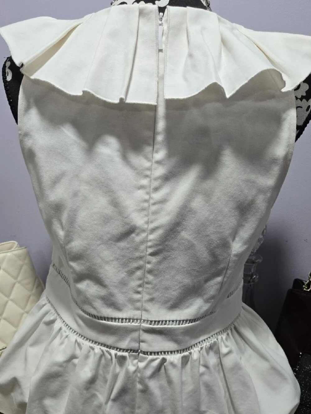 kate spade Cream Ruffle V-Neck Peplum Camisole